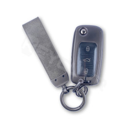 VW / SEAT / Skoda Flip Remote Zinc Alloy Key Cover With Keychain Set